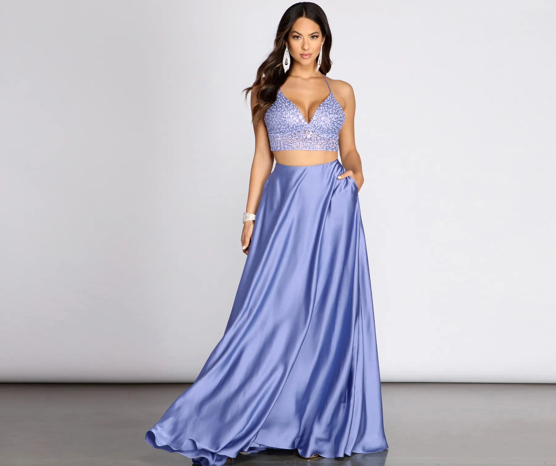 Silk DressAlma Lace Two Piece Dress