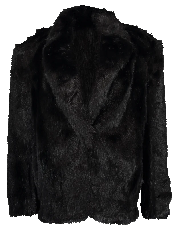 Single Breasted Faux Fur Jacket