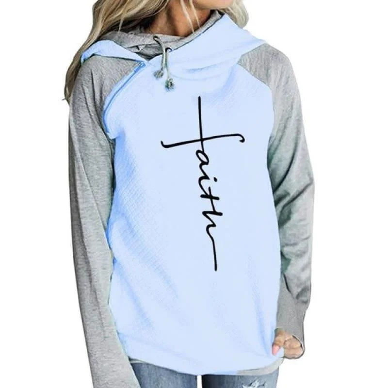 Faith Print Shirt Hooded Women's T-Shirt