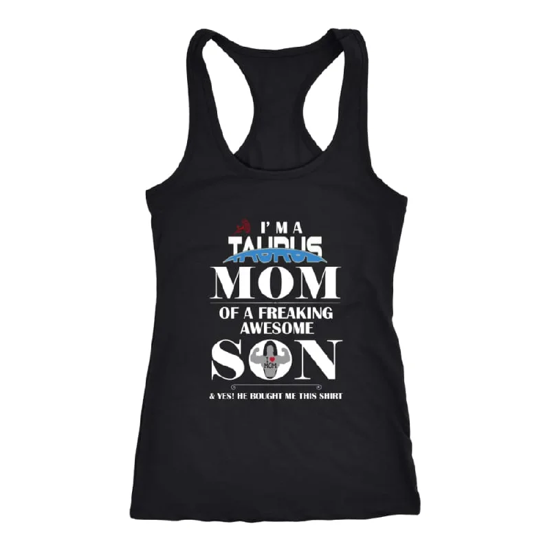 "I Am A Taurus Mom" Racer-back Tank Shirt| Taurus Mom Shirts|Horoscope|Zodiac Birthday Shirt (7 Colors)