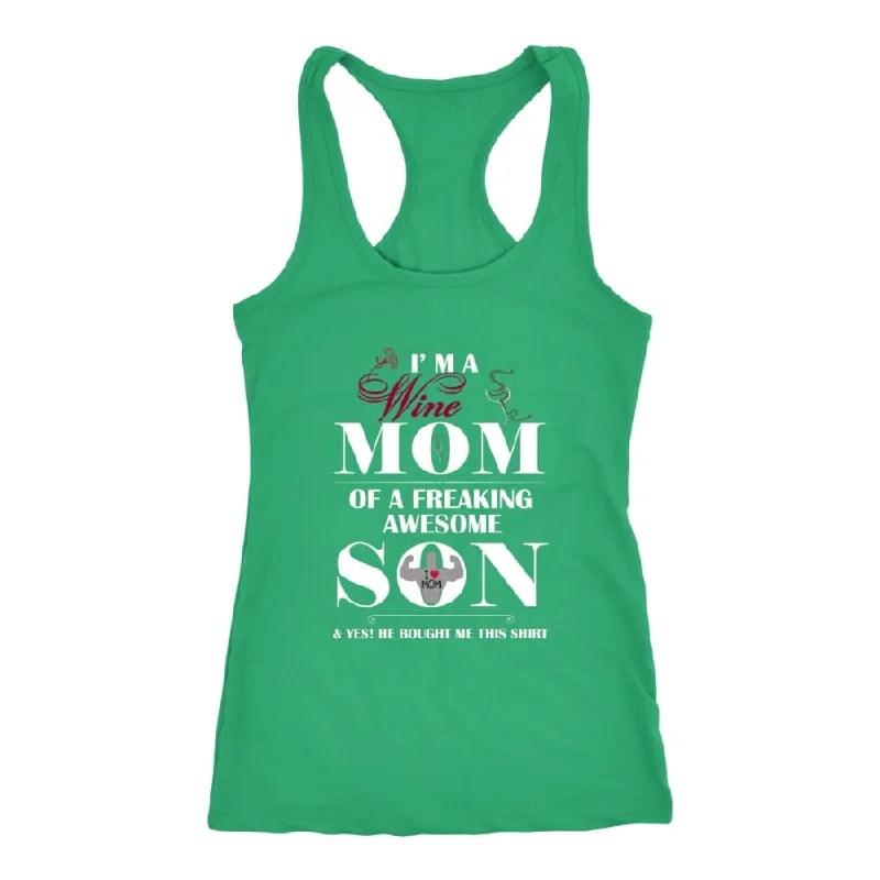 "I Am A Wine Mom" Racer-back Tank|Wine Mom Shirt|Wine Lovers Shirts|Mother's Day Gift (7 Colors)