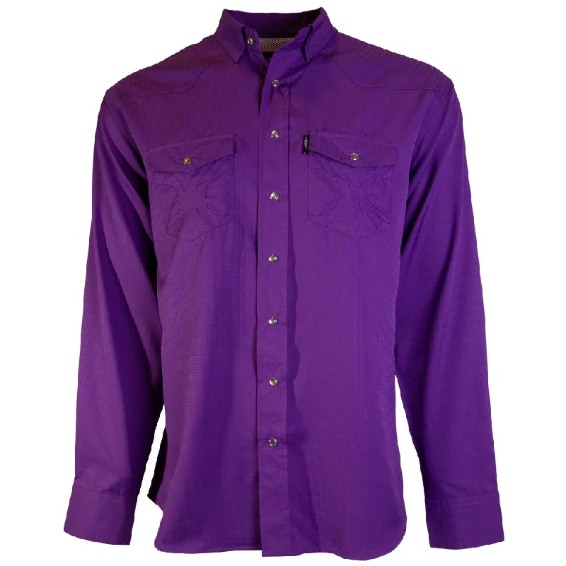 "Sol" Purple Long Sleeve Pearl Snap Shirt