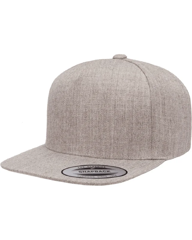 Yupoong YP5089 Adult 5-Panel Structured Flat Visor Classic Snapback Cap