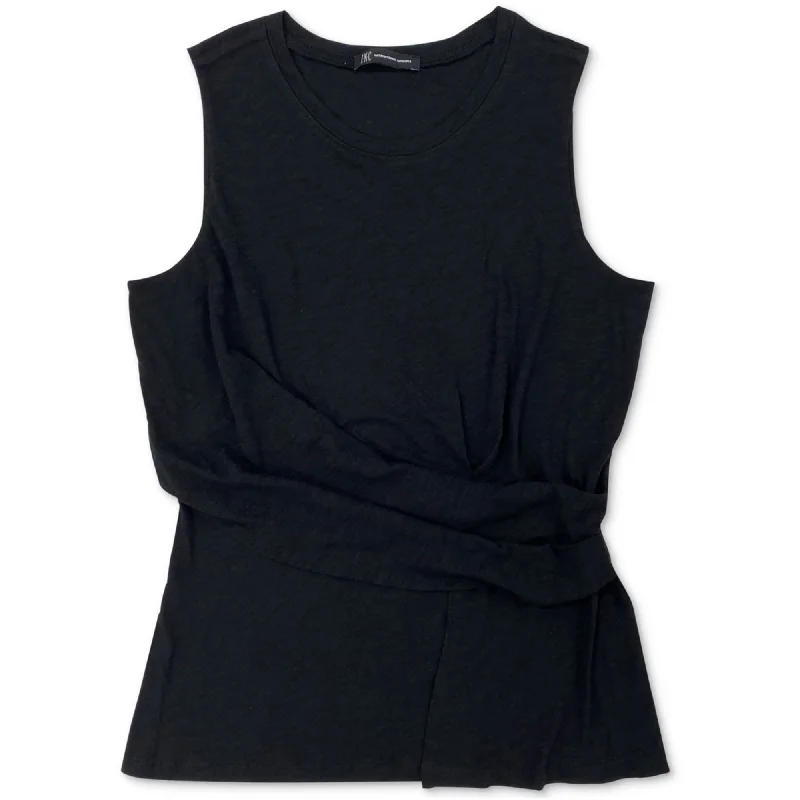 I-N-C Womens Twist-Front Tank Top, Black, X-Small