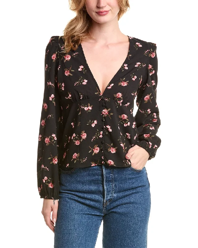 1.STATE Plunging V-Neck Blouse