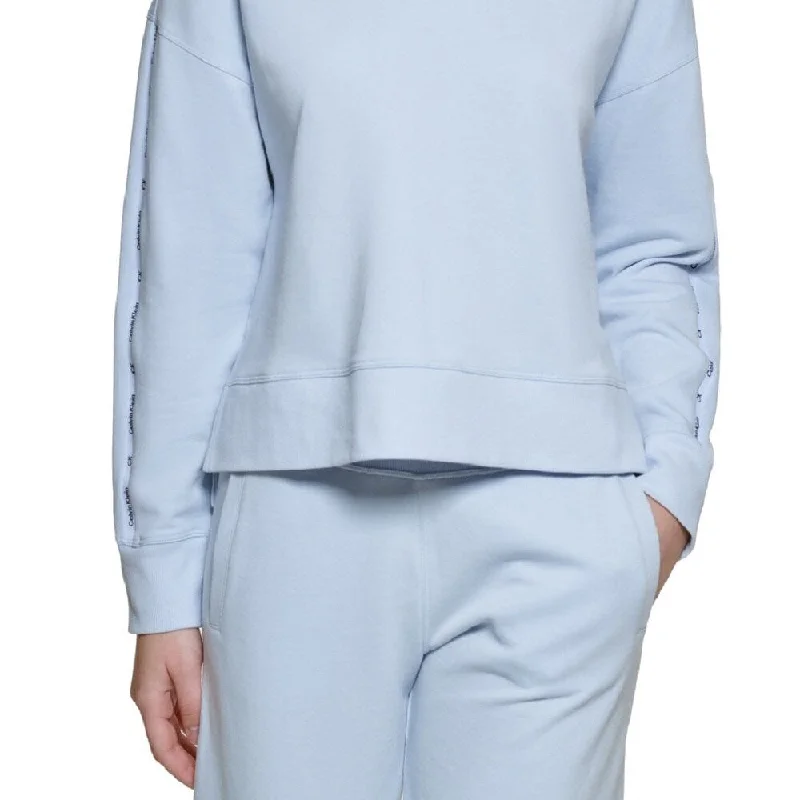 Calvin Klein Women's V Neck High Low Sweatshirt Blue Size X-Large