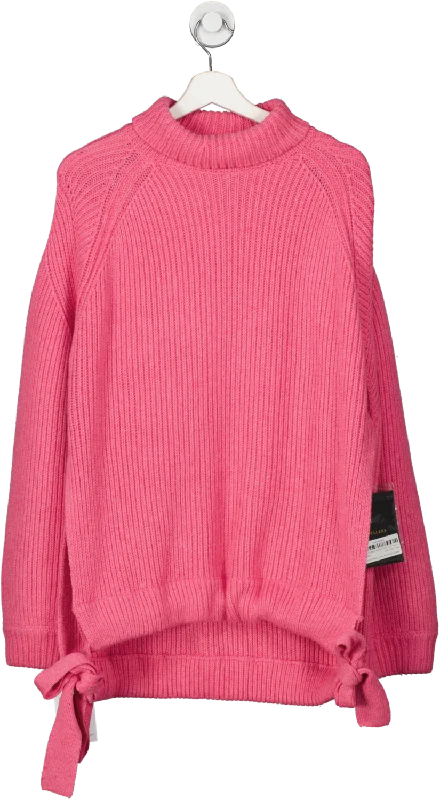 Ellery Pink Wallerian Oversize Side Tie Slit Turtleneck Sweater UK M