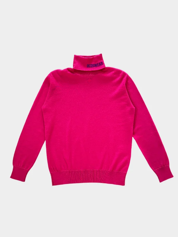 Embroidered Logo Turtleneck Jumper