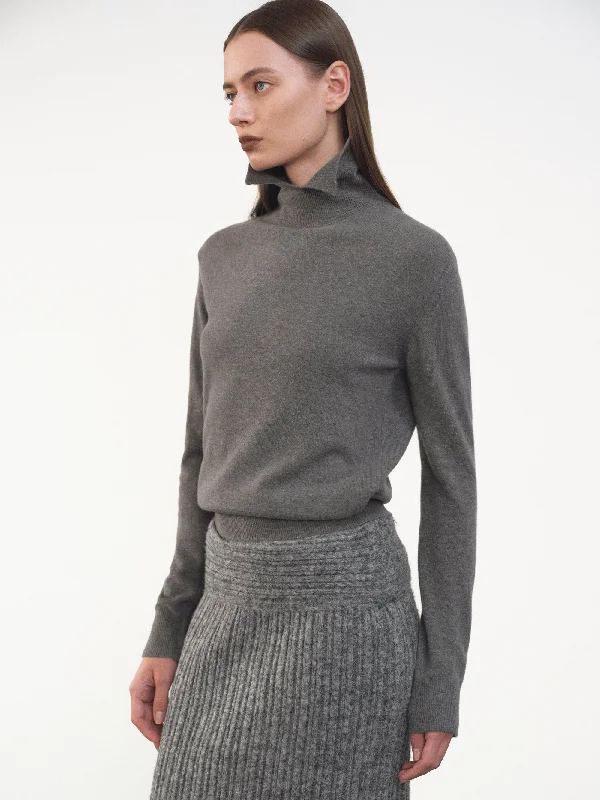 Extra Fine Wool Turtleneck, Charcoal