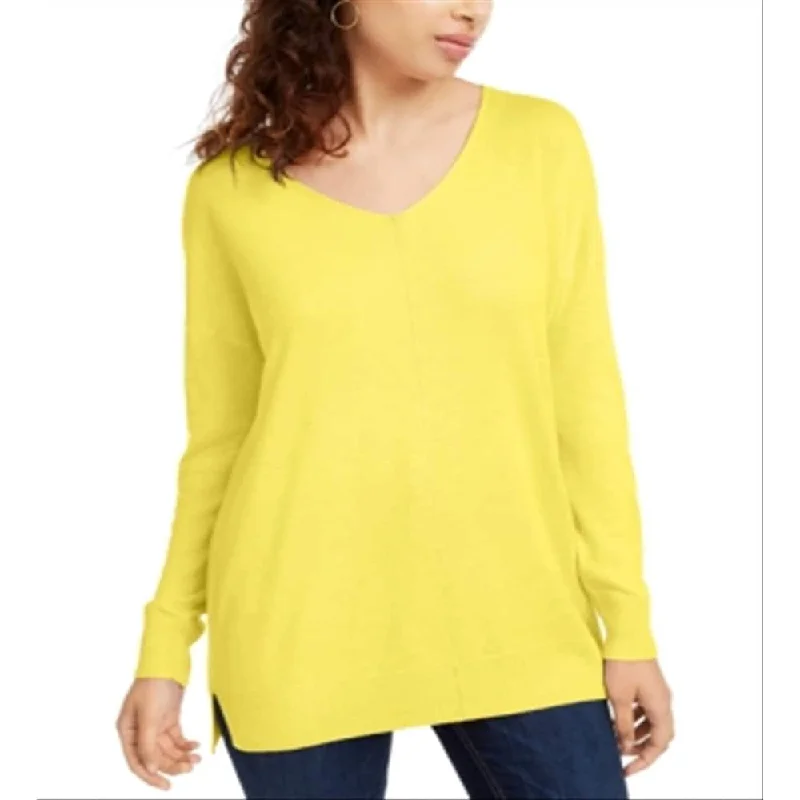 Hippie Rose Women's Long Sleeve V Neck Wear To Work Top Yellow Size Small