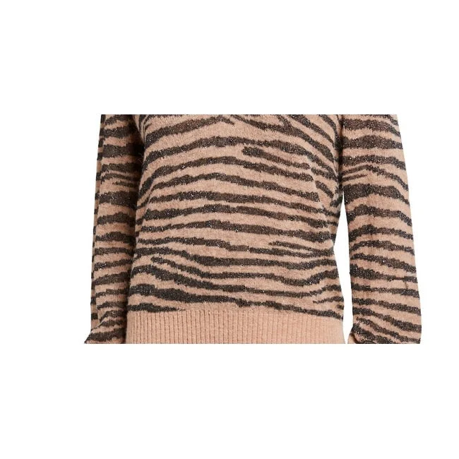 Joie Women's Tiger Stripe V Neck Sweater Brown Size X-Small