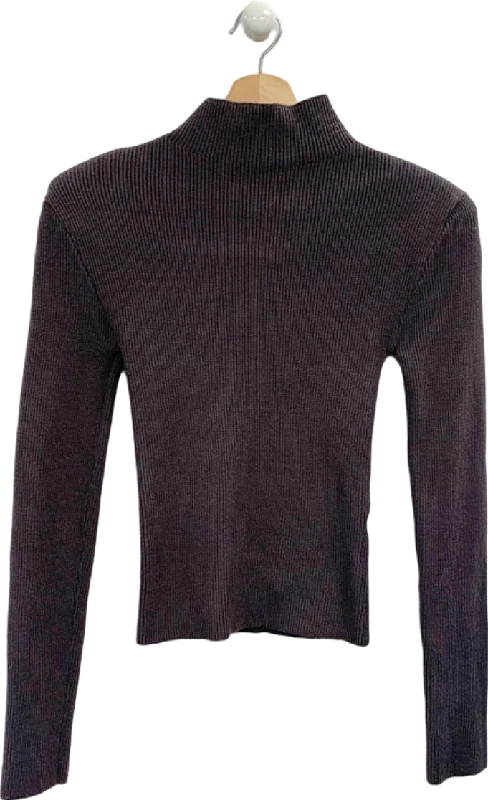 Na-kd X Claire Rose Black Ribbed Turtleneck Sweater UK S