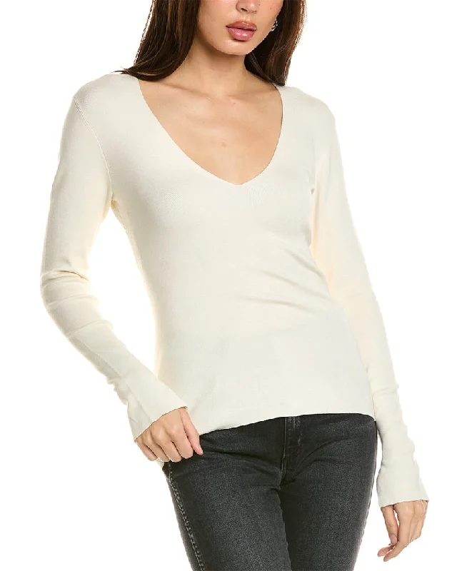 Reiss Madeleine Silk-Blend V-Neck Top