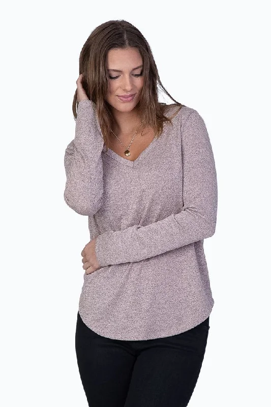 Shimmer Long-Sleeve V-Neck