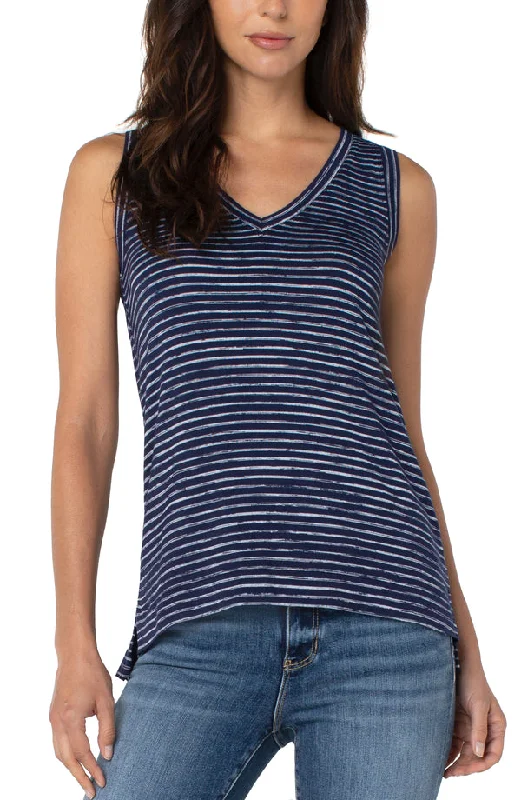 Sleeveless V-Neck Knit Top