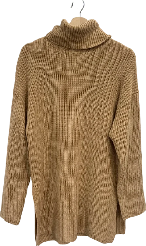 WAYF Beige Turtleneck Sweater UK XS