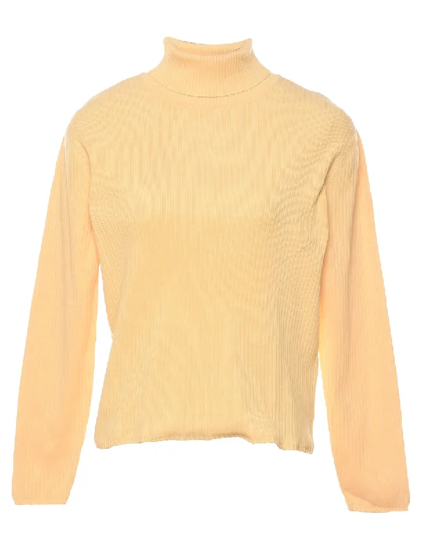 Yellow Turtleneck Jumper - M