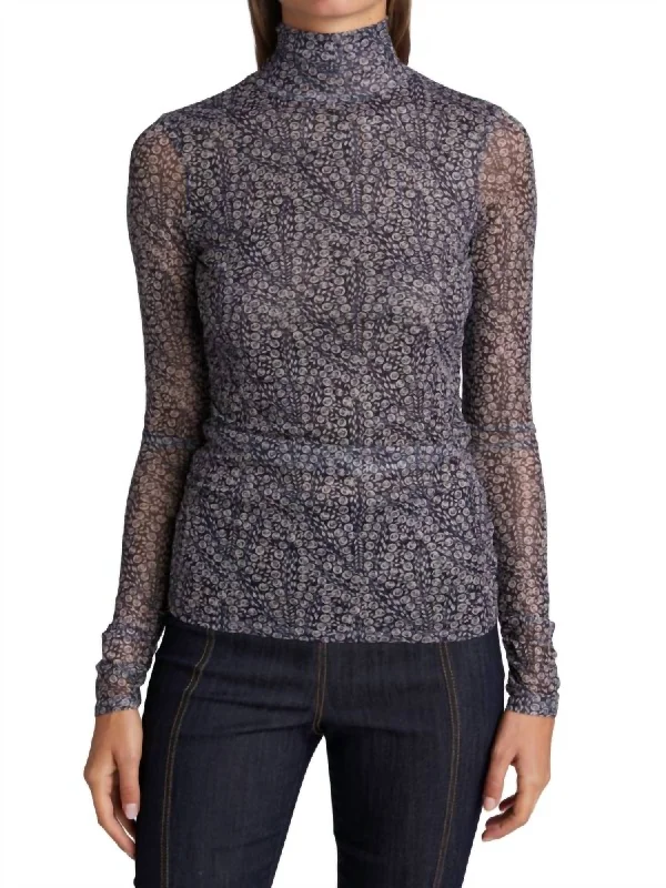 Bramble Turtleneck Top In Navy Blue