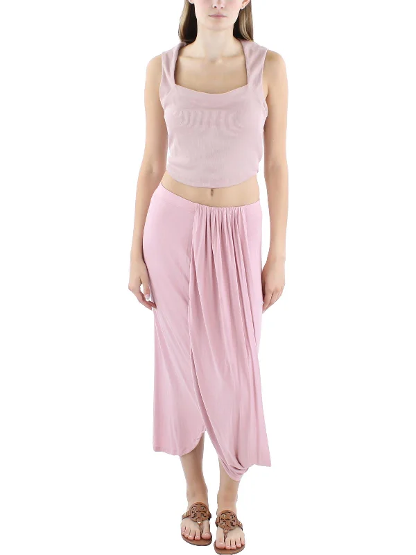 Daphne Womens 2PC Skirt Cropped