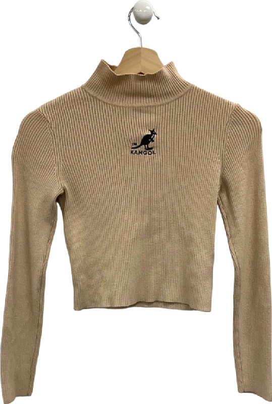 Kangol Beige Ribbed Turtleneck Sweater UK S