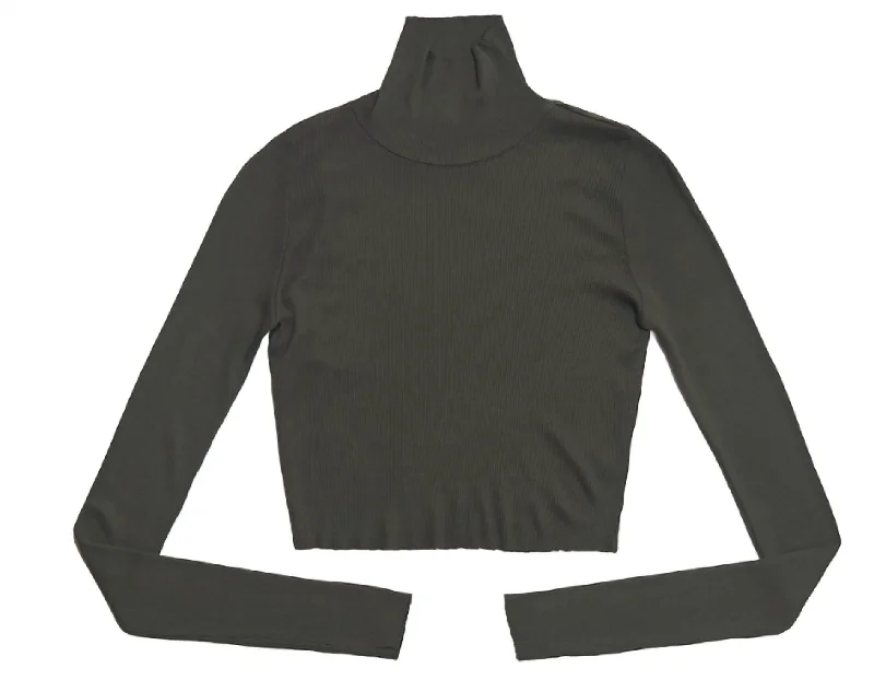 Women's Melbourne Crop Turtleneck In Army