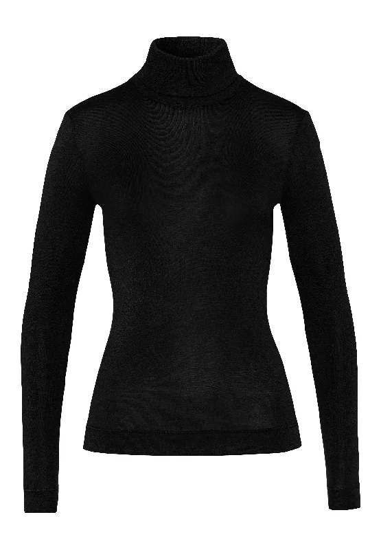 Silk/Cashmere Silk And Cashmere Turtleneck | Black 71659-019