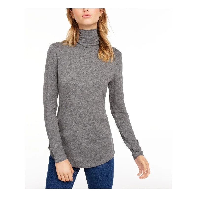 Maison Jules Women's Turtleneck Top Gray Size Xx-Large