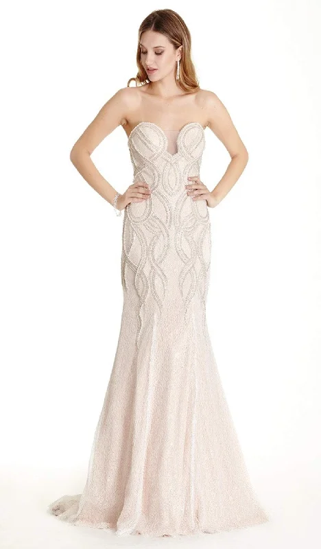 Trevi Collection - Embellished Strapless Trumpet Prom Dress