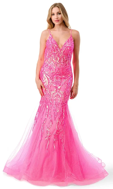 Trevi Collection L2807M - Illusion Corset Sequin Evening Gown